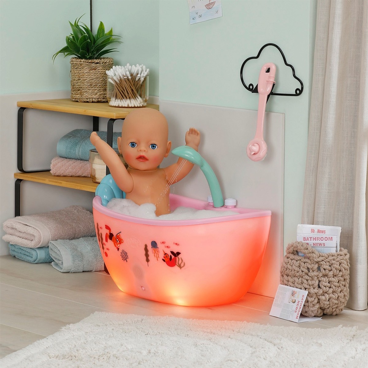 Автоматична ванночка для ляльки BABY born серії "Click and Play" – Казкове Купання (світло, звук) — фото 5