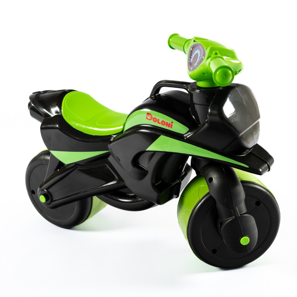 Мотобайк беговел Doloni Toys 0138/590 Черно-Зелёный — фото 2
