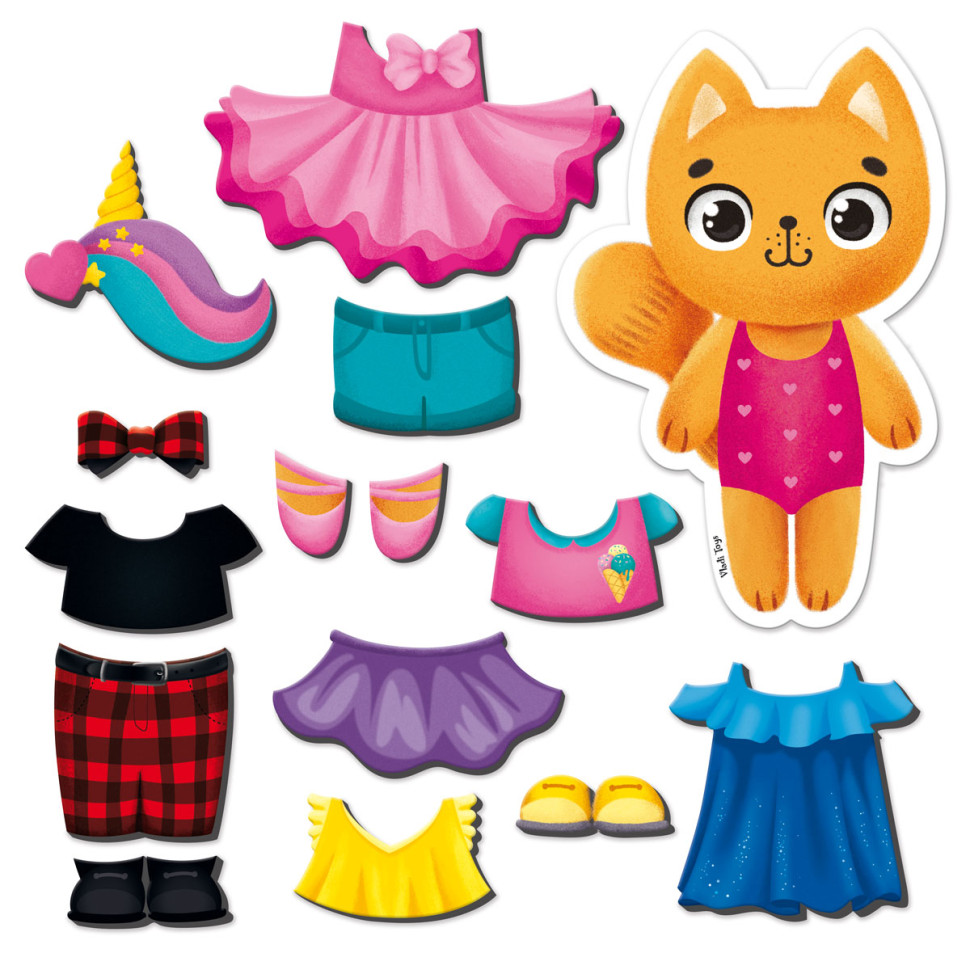 Магнітна гра Одягалка "Кішечка" Vladi Toys VT3204-34 Укр — фото 2