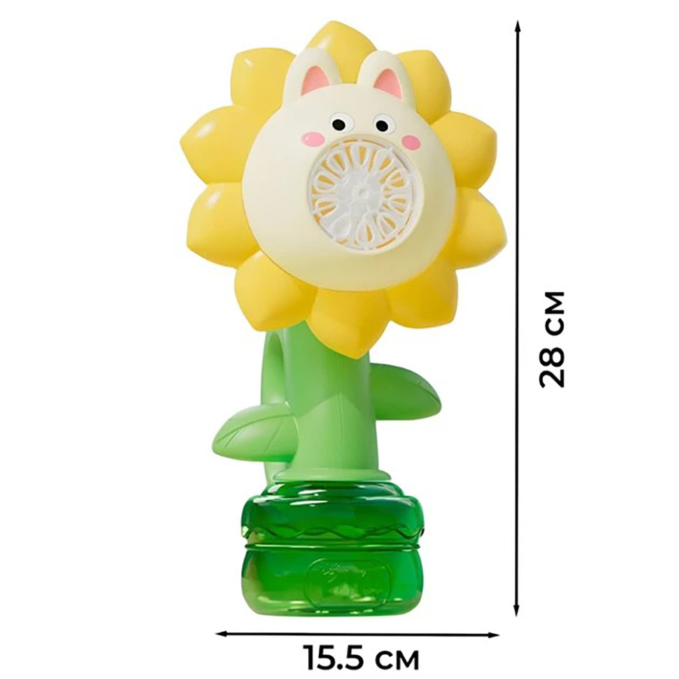 Мильні бульбашки Flower Bubble Machine BJC-5A(Bunny-Yellow) зі світлом — фото 3