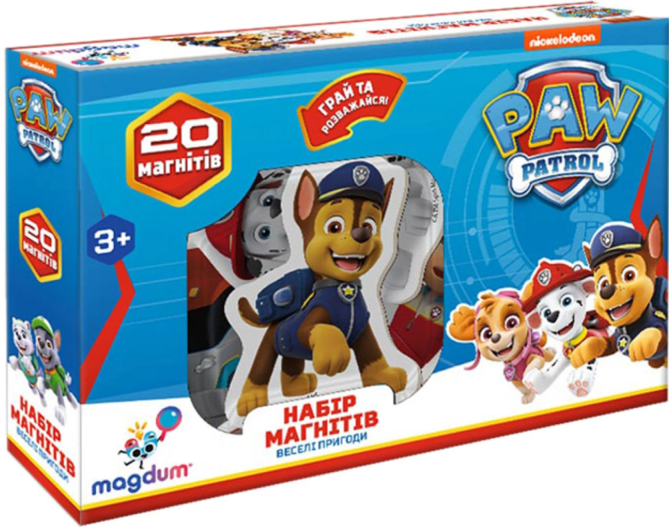 Дитячий набір магнітів Щенячий патруль "Веселі пригоди" Magdum ML4034-01 20 шт — фото 6
