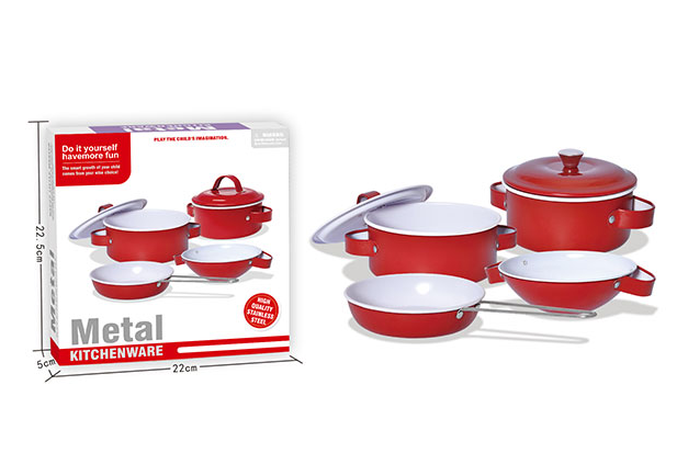 Дитячий набір посуду "Kitchenware" 620-B5(Red) каструля, пательня — фото 2