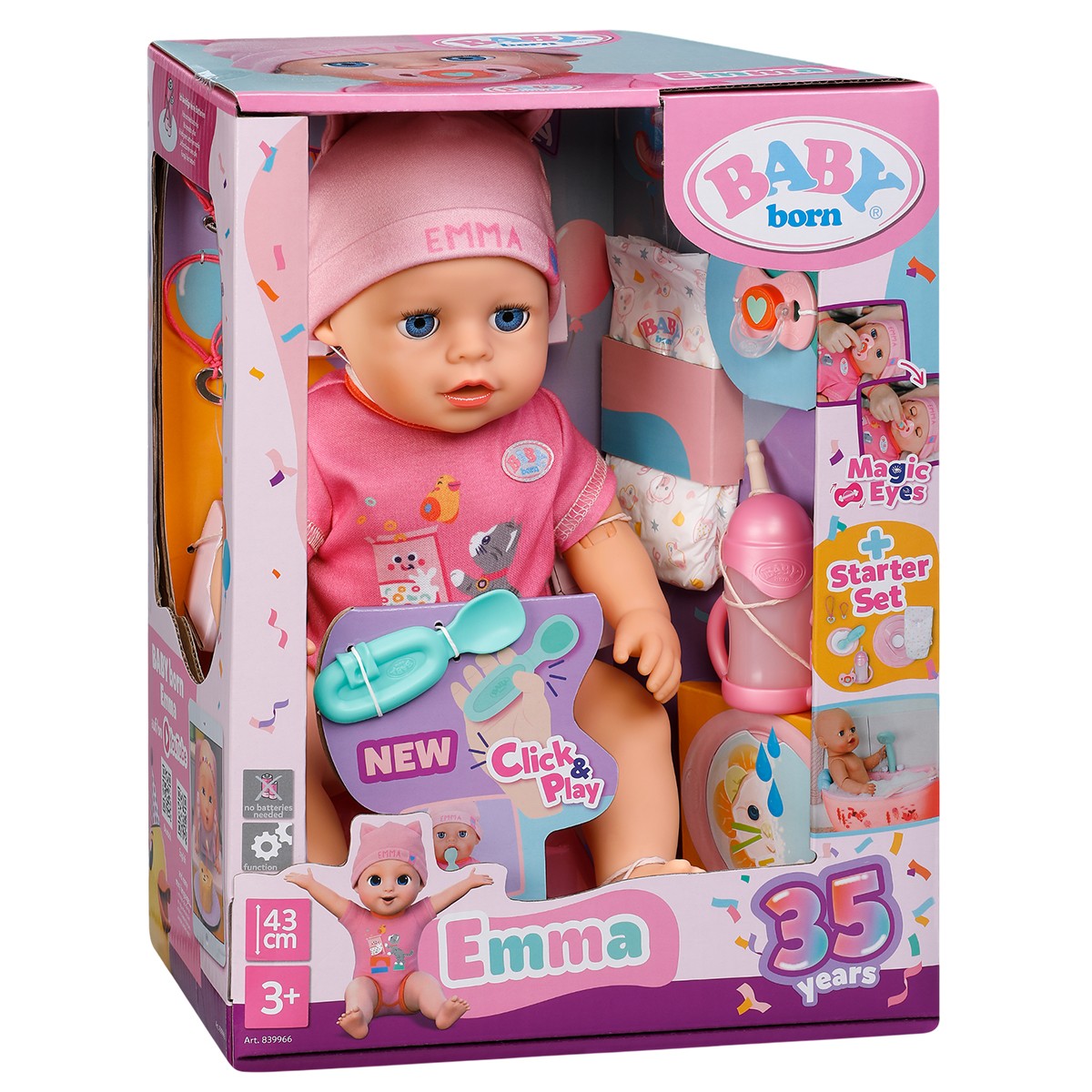 Лялька BABY born серії "Click and Play" – Емма (43 см, з аксес.)