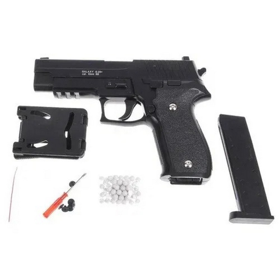 Дитячий пістолет на кульках "Sig Sauer 226" Galaxy G26+ чорний з кобурою — фото 2