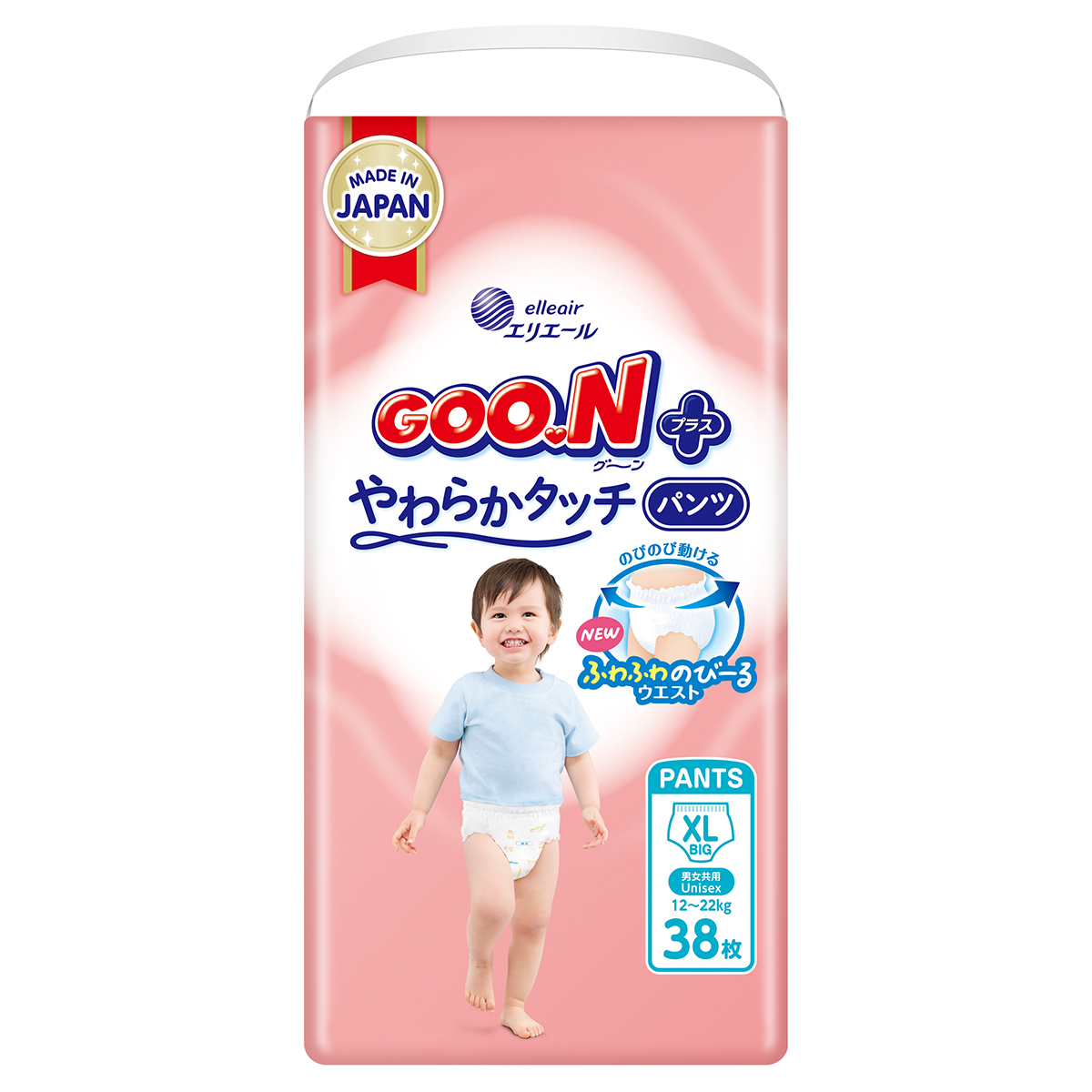 Трусики-підгузки Goo.N Plus для дітей 12-22 кг (розмір XL, унісекс, 38 шт)