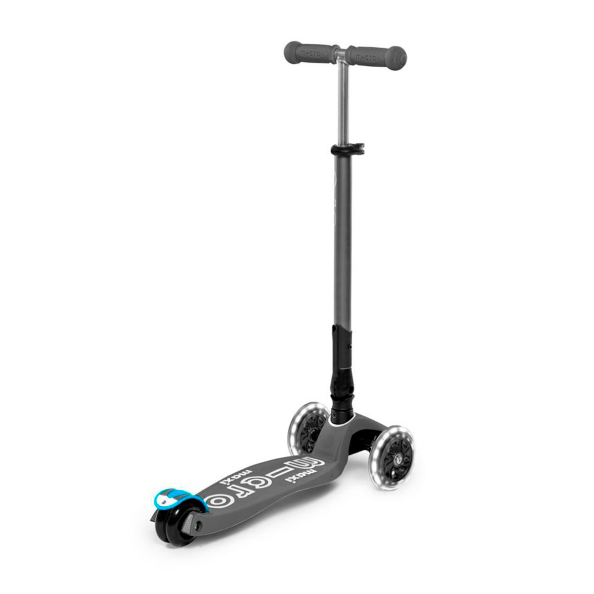 Самокат Micro серії "Maxi Deluxe LED" – Вулканічний Сірий (складаний, до 50 kg, триколісний, світло) — фото 3