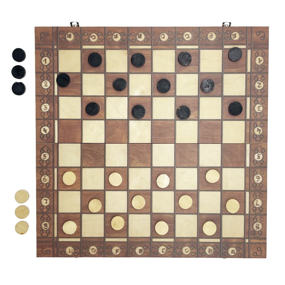 Набір настільних ігор "Шахи, нарди, шашки 3 в 1" Set1 NE-LG-11 ігрове поле 40х40 см — фото 4