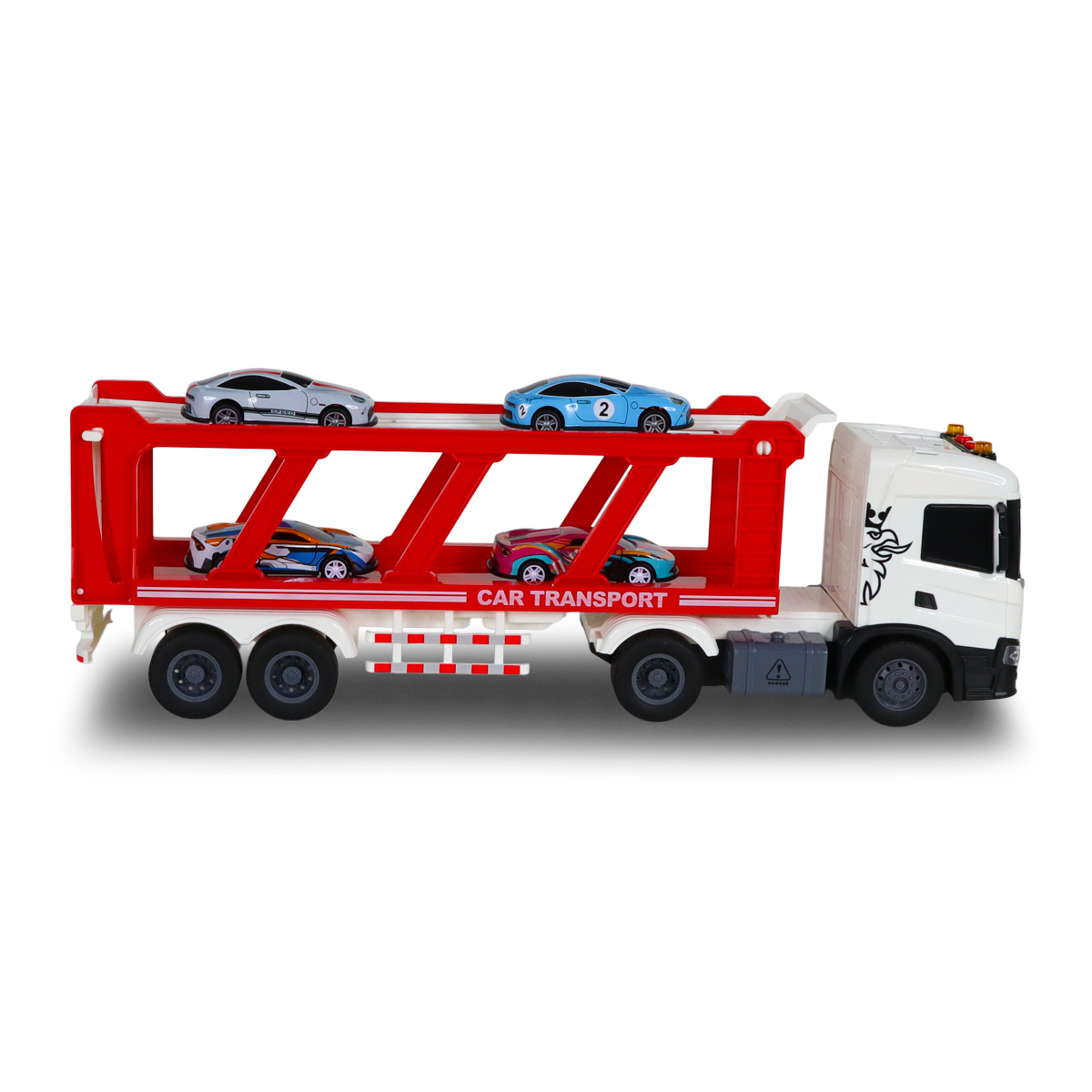 Игровой набор серии "Large Truck" – Автоперевозчик Scania (автоперевозчик, 4 машины, свет, звук) — фото 10