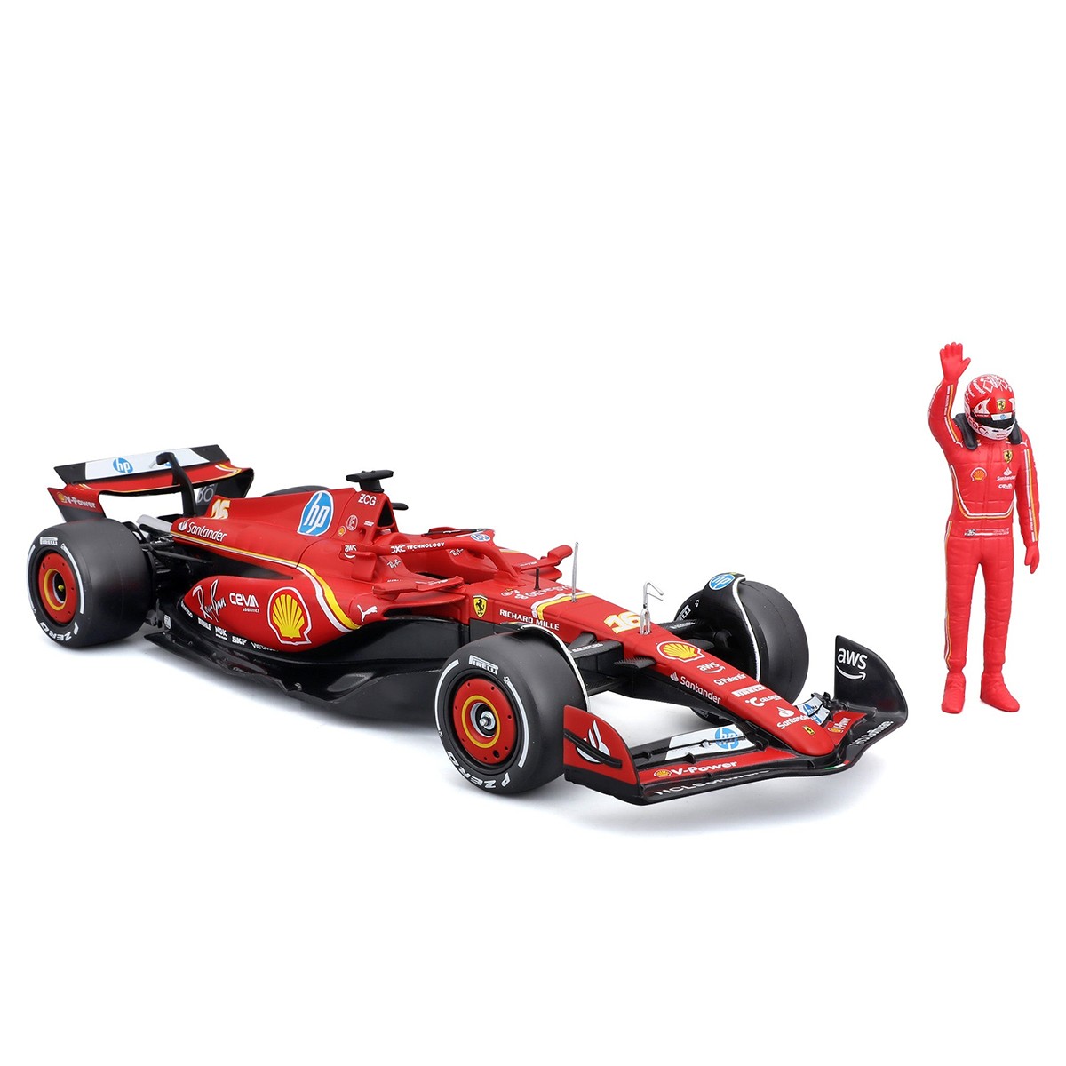 Автомодель з фігуркою – Ferrari SF-24 (2024) (1:24) — фото 6