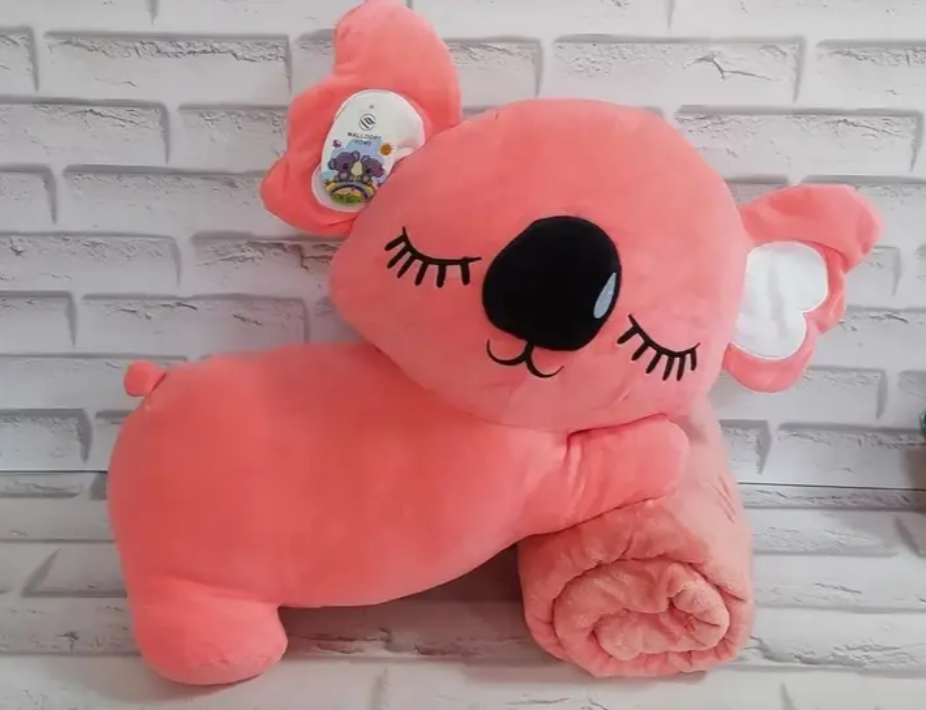 Дитяча м'яка іграшка "Коала" L1129(Pink) іграшка з пледом, розмір 50 см — фото 6