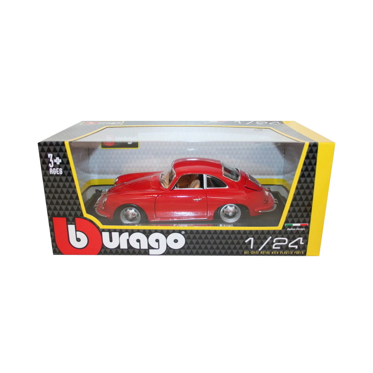 Автомодель - Porsche 356B (1961) (асорті слонова кістка, червоний, 1:24) — фото 2