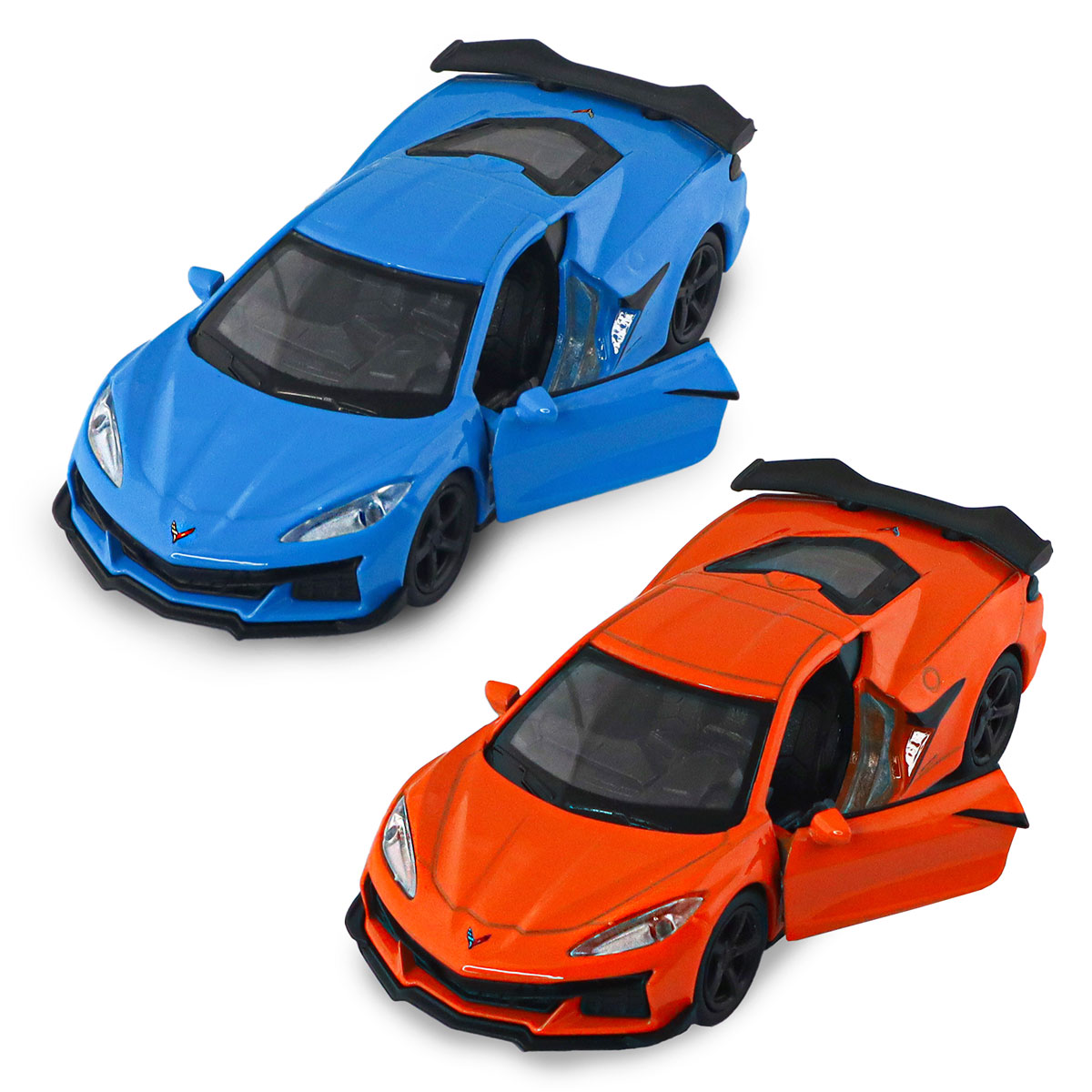 Автомодель - Chevrolet Corvette Z06 2023 (помаранчевий, світло-блакитний) — фото 16