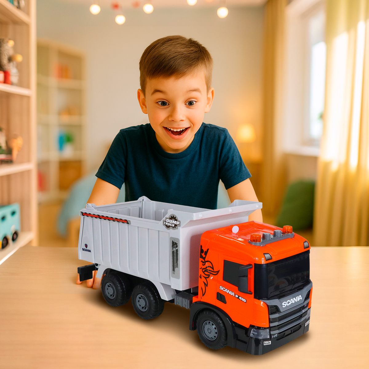 Автомодель серії "Super Big Truck" – Самоскид Scania (світло, звук) — фото 3