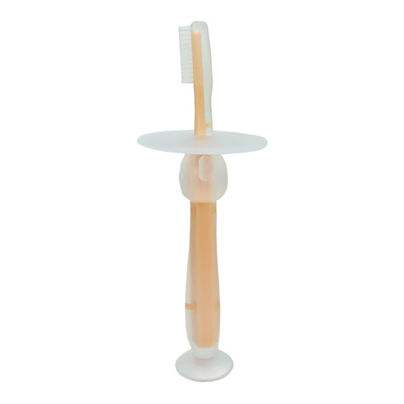 Силіконова зубна щітка Mumlove MGZ-0707(Peach) з обмежувачем — фото 3