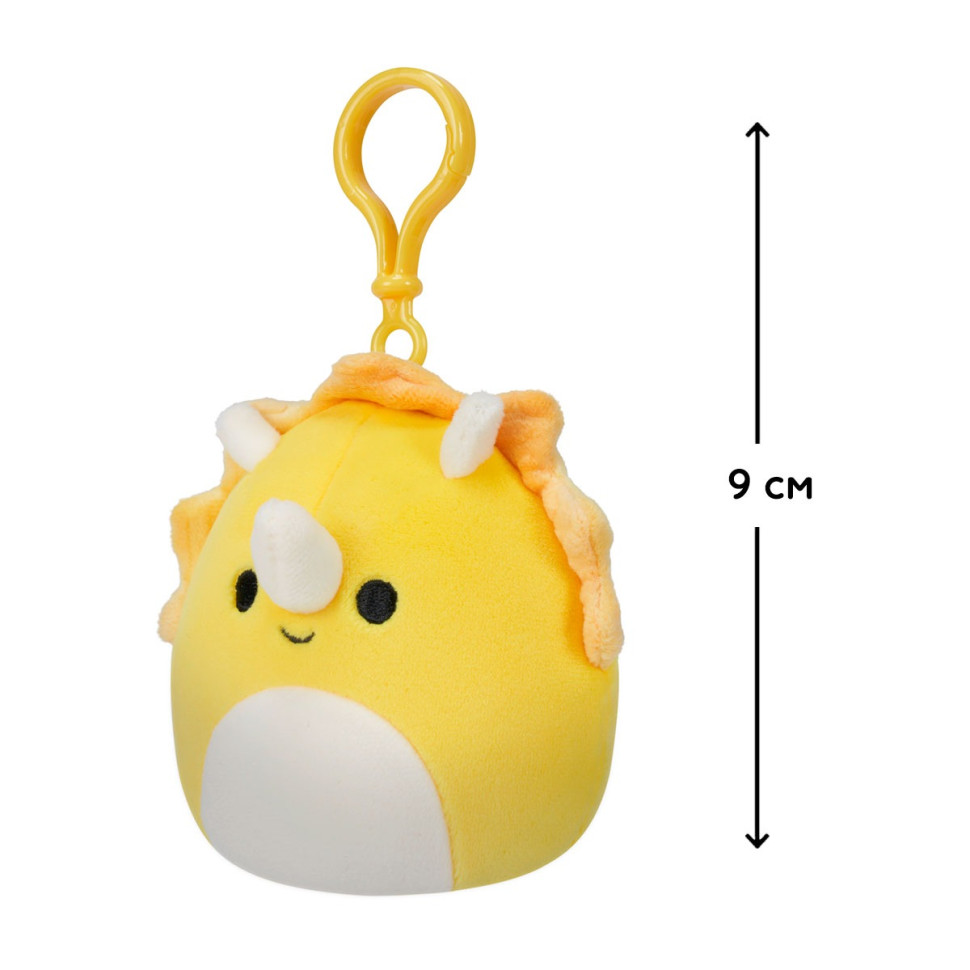 М'яка іграшка на кліпсі "Трицератопс" Squishmallows SQCP00216, 9 см — фото 7