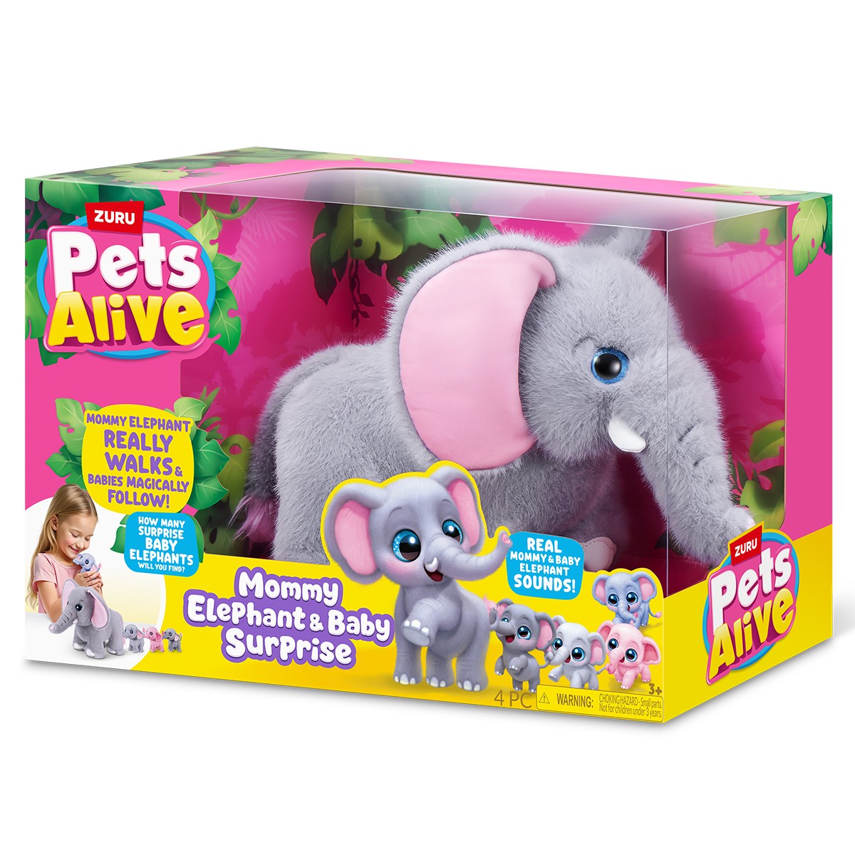 Інтерактивний ігровий набір Pets Alive серії "Mama & Baby Surprise" S1 – Мама Слониха з Сюрпризом — фото 8