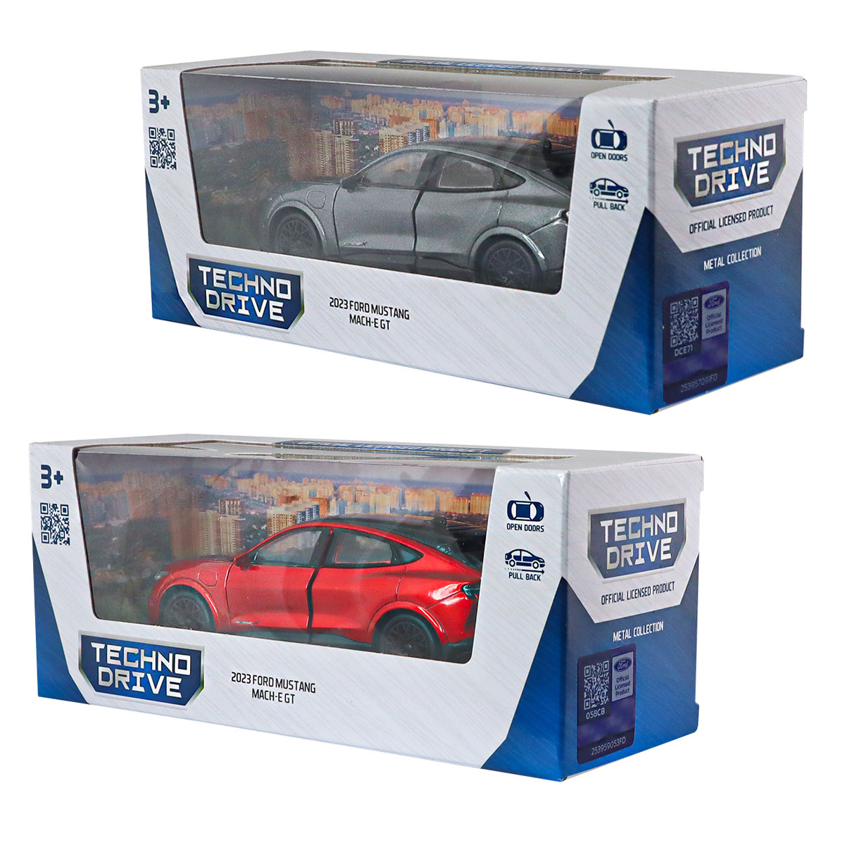 Автомодель - FORD Mustang MACH-E GT 2023 (червоний, сріблясто-сірий) — фото 4