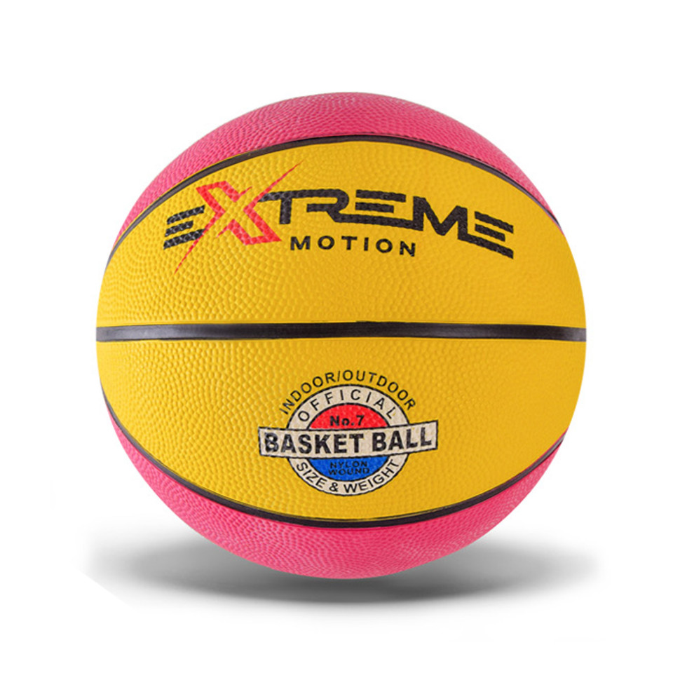 М'яч баскетбольний Extreme Motion BB1485 № 7, 520 грам Рожевий