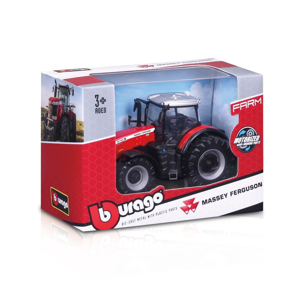 Детская игрушка Трактор Massey Ferguson 8740S Bburago 18-31613, 10 см — фото 2
