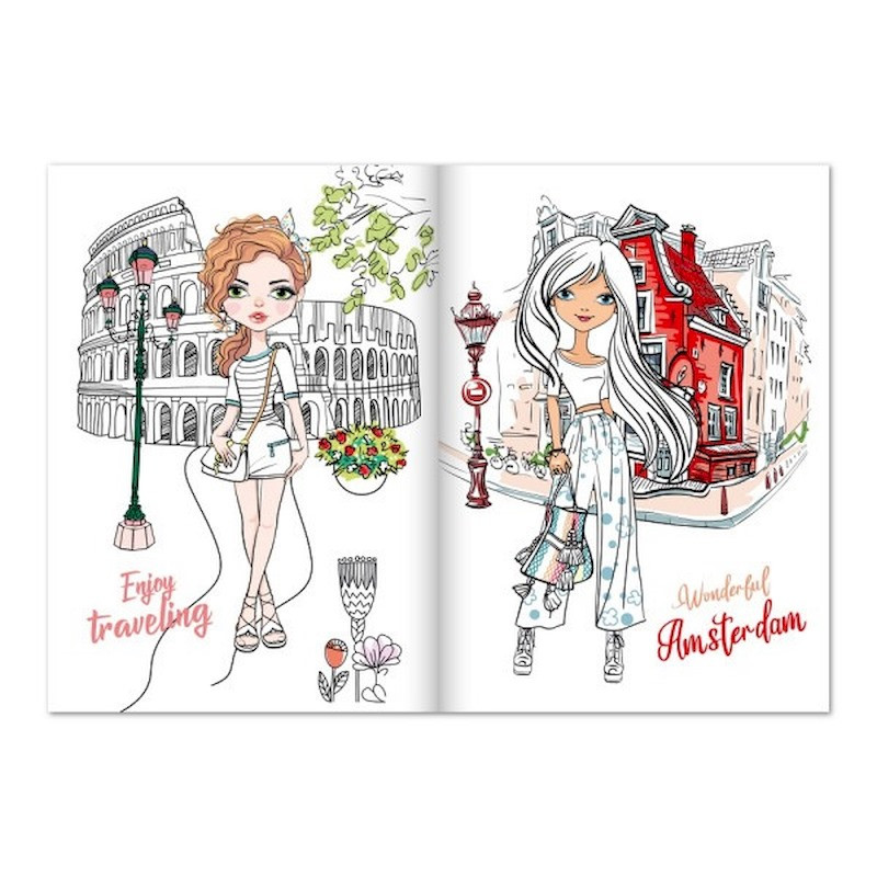 Детская раскраска "Girls Travel" РМ-88-01 серия "Dream & Style" — фото 3