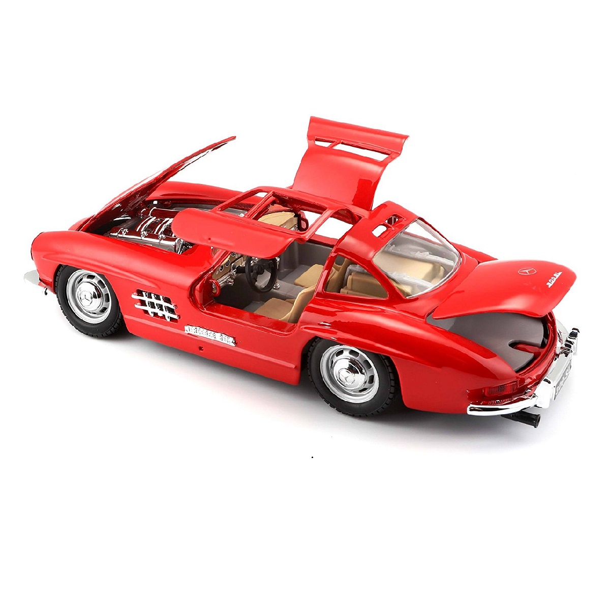 Автомодель - Mercedes-BENZ 300 SL (1954) (асорті червоний, сріблястий, 1:24) — фото 6