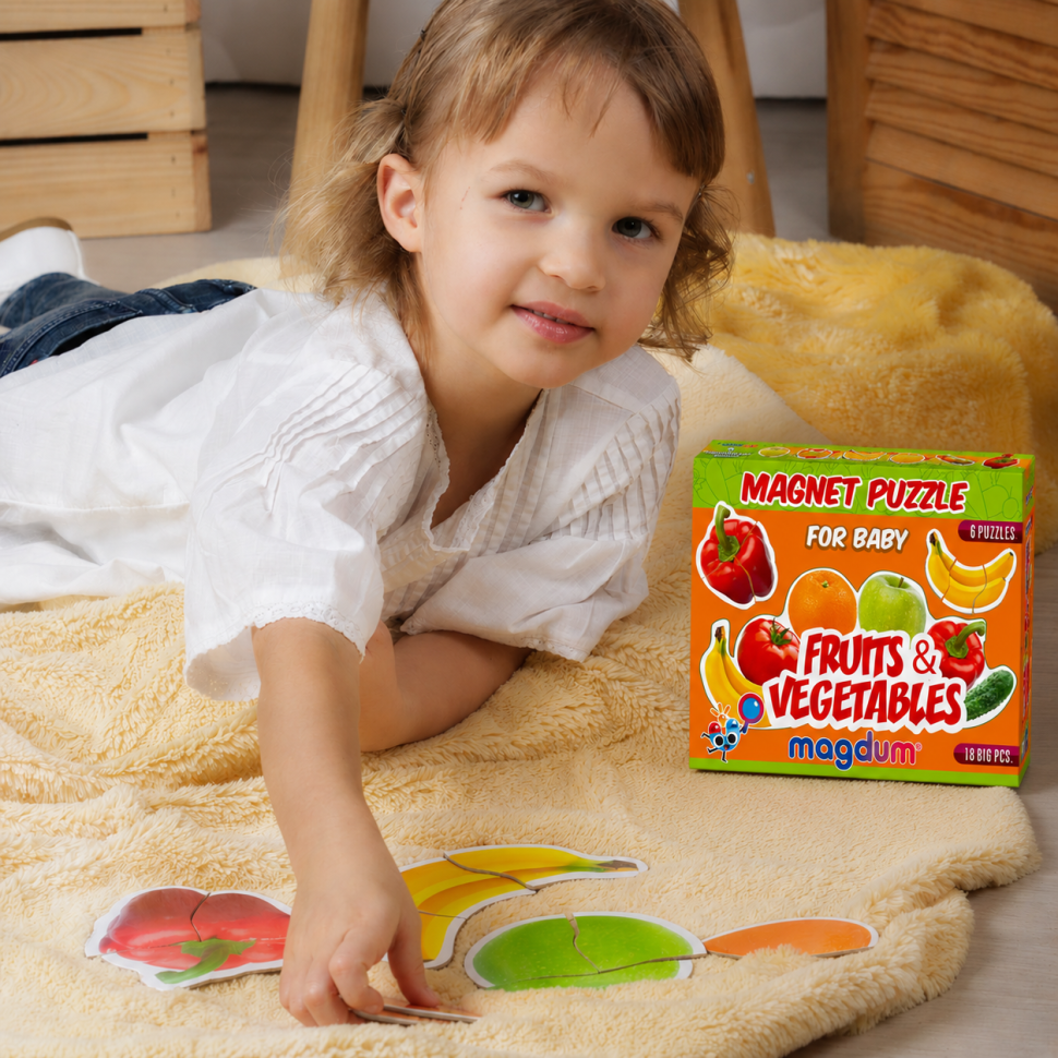 Набір магнітів Baby puzzle "Фрукти та овочі" ML4031-25 EN 6 картинок — фото 7