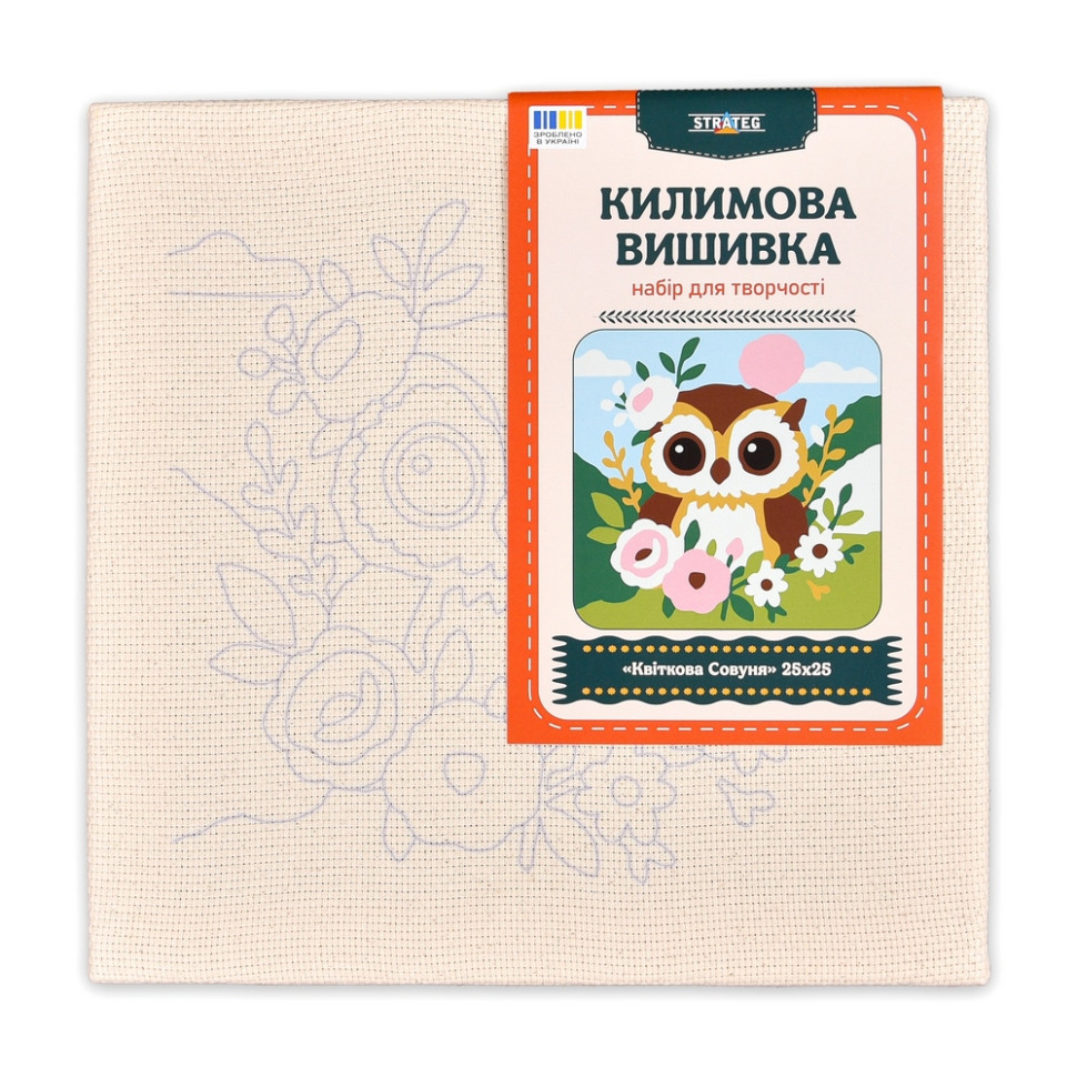 Набір для килимової вишивки "Квіткова Совуня" CCX2525-4 розмір 25х25 см — фото 3