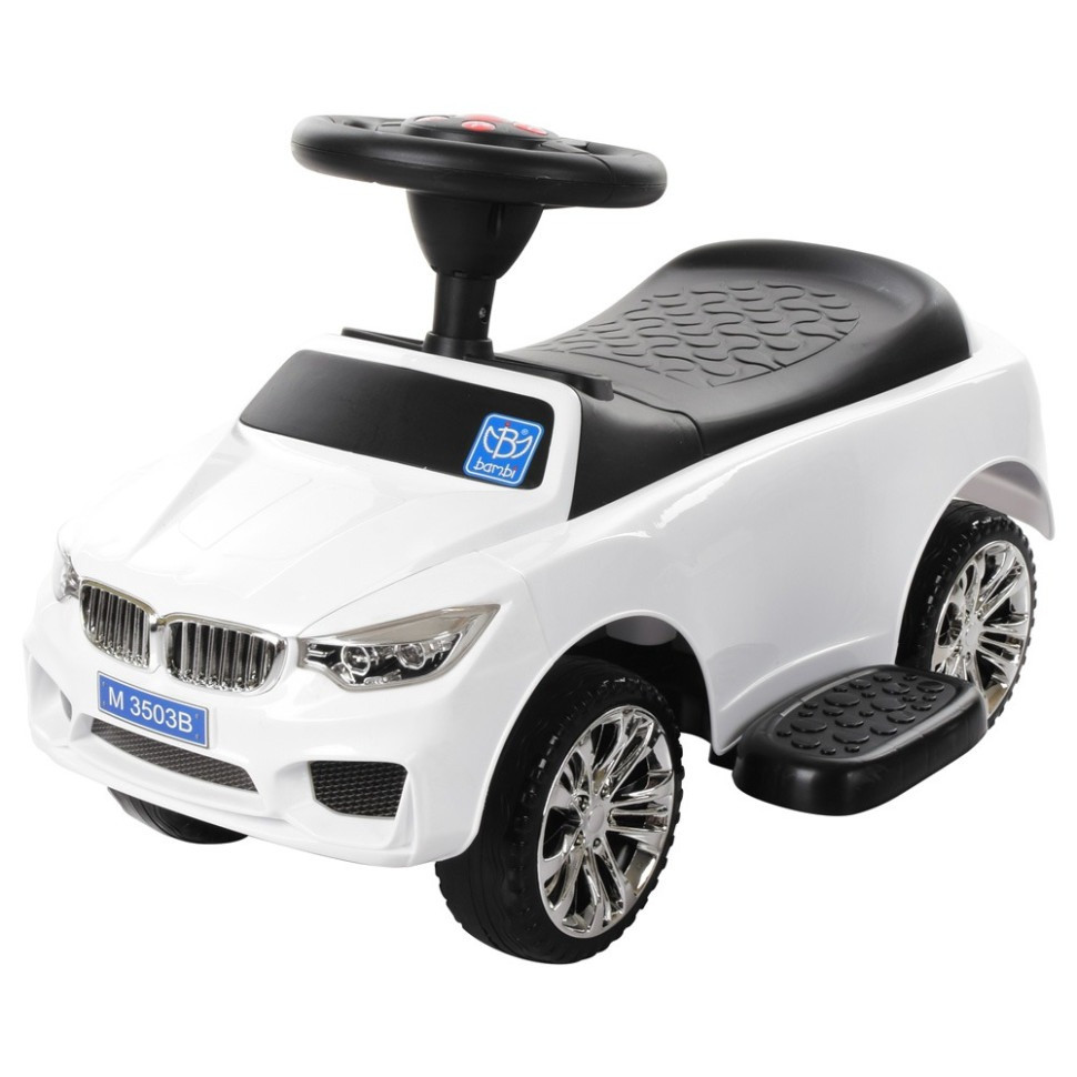 Дитяча каталка-толокар M 3503B-1 Білий, з батьківською ручкою