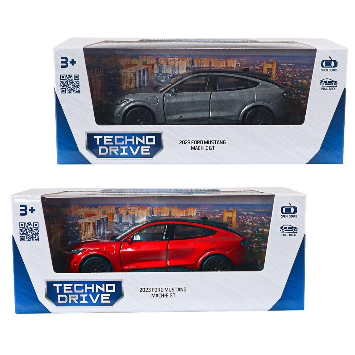Автомодель - FORD Mustang MACH-E GT 2023 (червоний, сріблясто-сірий) — фото 5