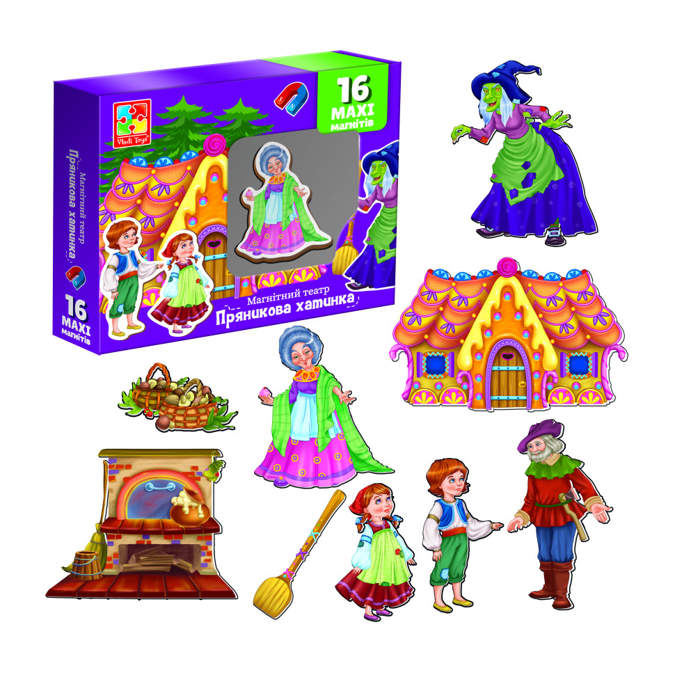 Настільна гра магнітний театр "Пряничний будиночок" Vladi Toys VT3206-54 Укр — фото 3