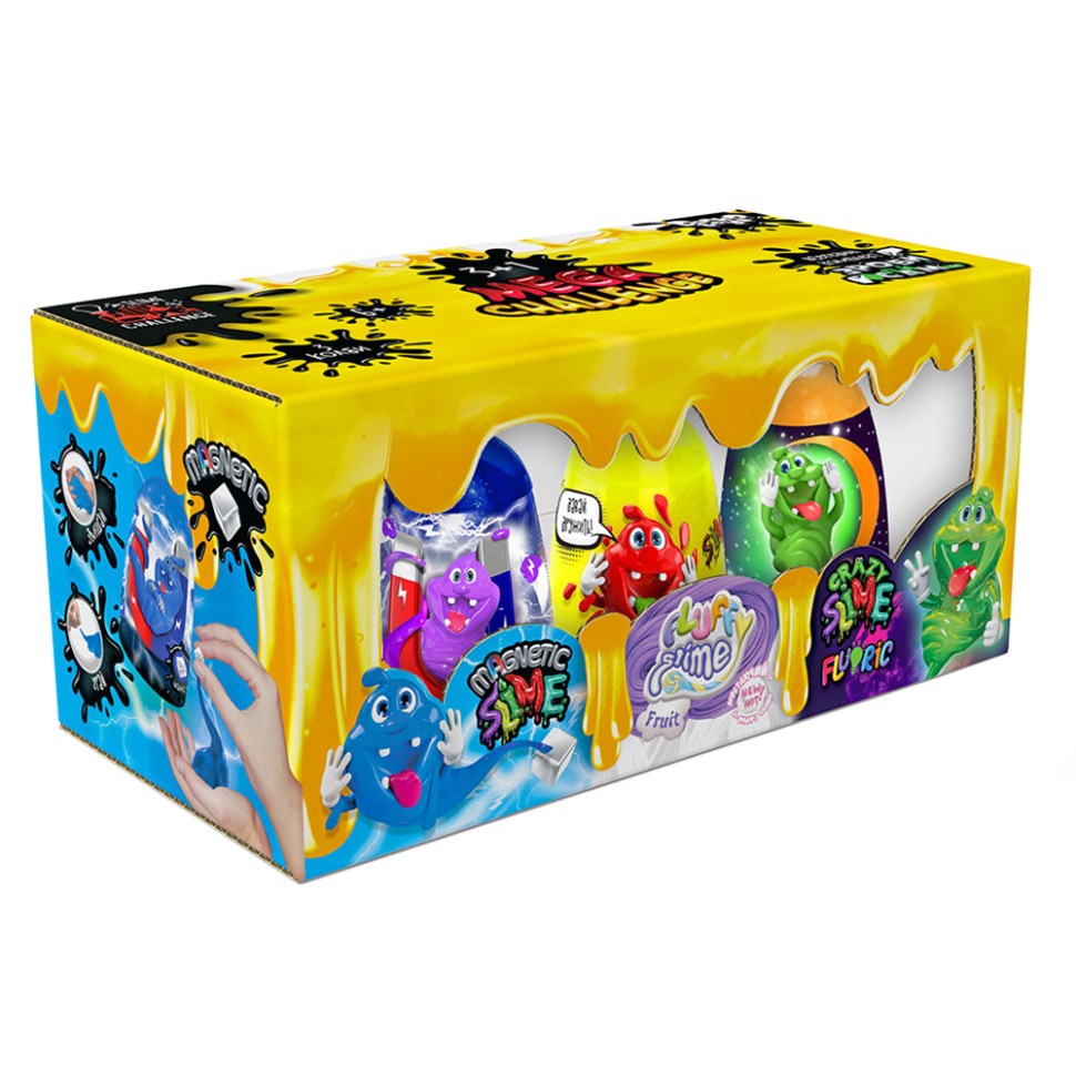 В'язка маса "3 в 1" Magnetic Slime, "Fluffy Slime", "Crazy Slime Fluoric" SLM-14-01U кольори в асортименті
