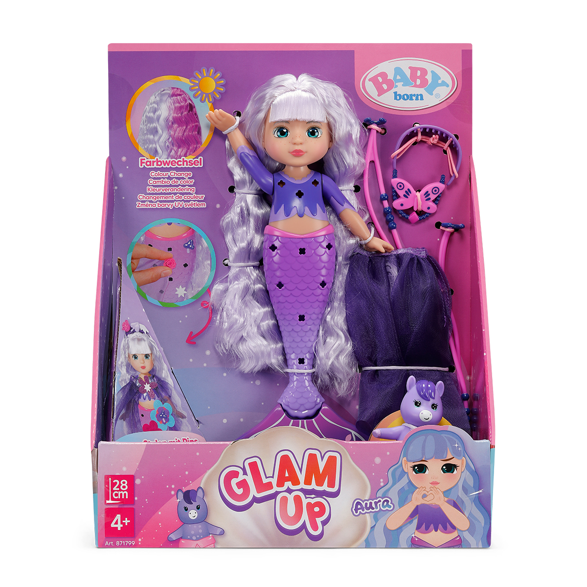 Лялька BABY born серії "Glam Up" – Русалонька Аура (28 см, з аксес.) — фото 3