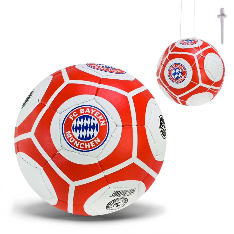 Мяч футбольный FC BAYERN MUNCHEN FP081 №5, PU 420 грамм, 32 панели, сетка+игла в комплекте — фото 2