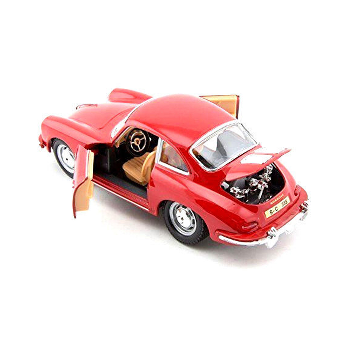 Автомодель - Porsche 356B (1961) (асорті слонова кістка, червоний, 1:24) — фото 7