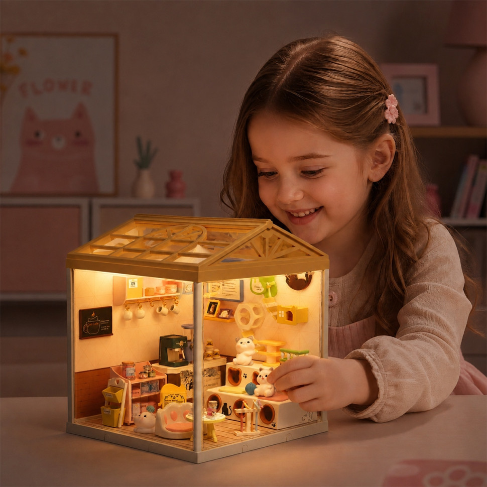 Конструктор-румбокс "Котокафе" Mini House 8007-MH, серії "Інтер'єр" 145 деталей — фото 7