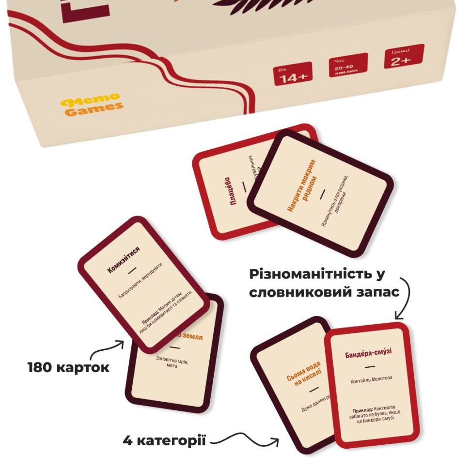 Гра настільна Гра слів MemoGames 0013MG 180 карток, 4 категорії — фото 17