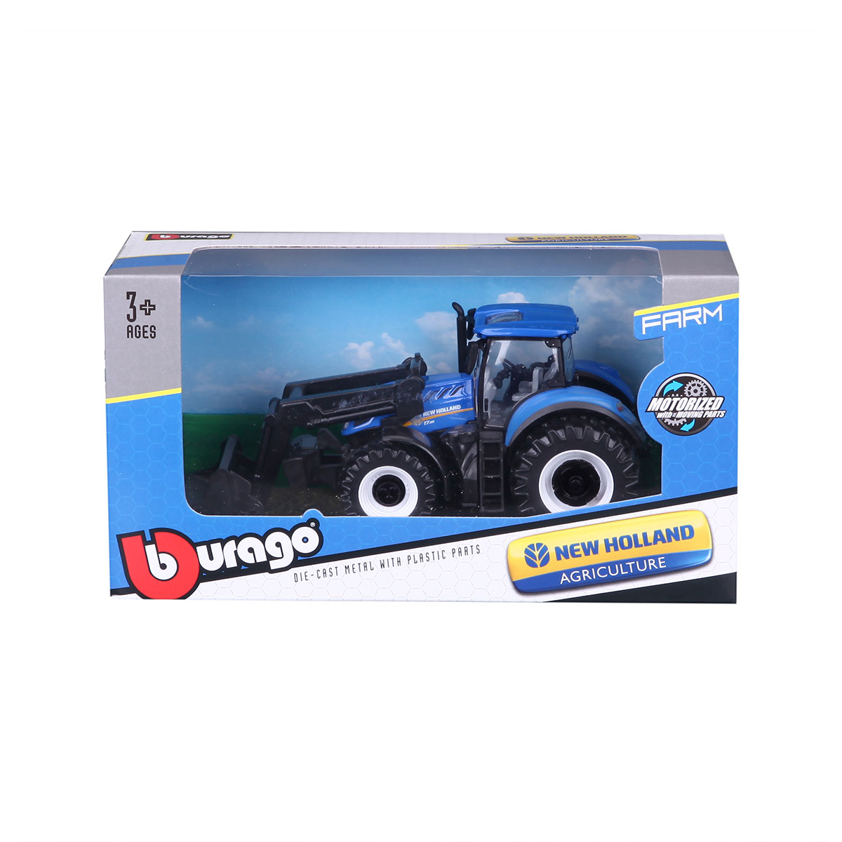 Модель серії Farm - Трактор NEW Holland T7.315 з фронтальним навантажувачем (синій, 1:32) — фото 6