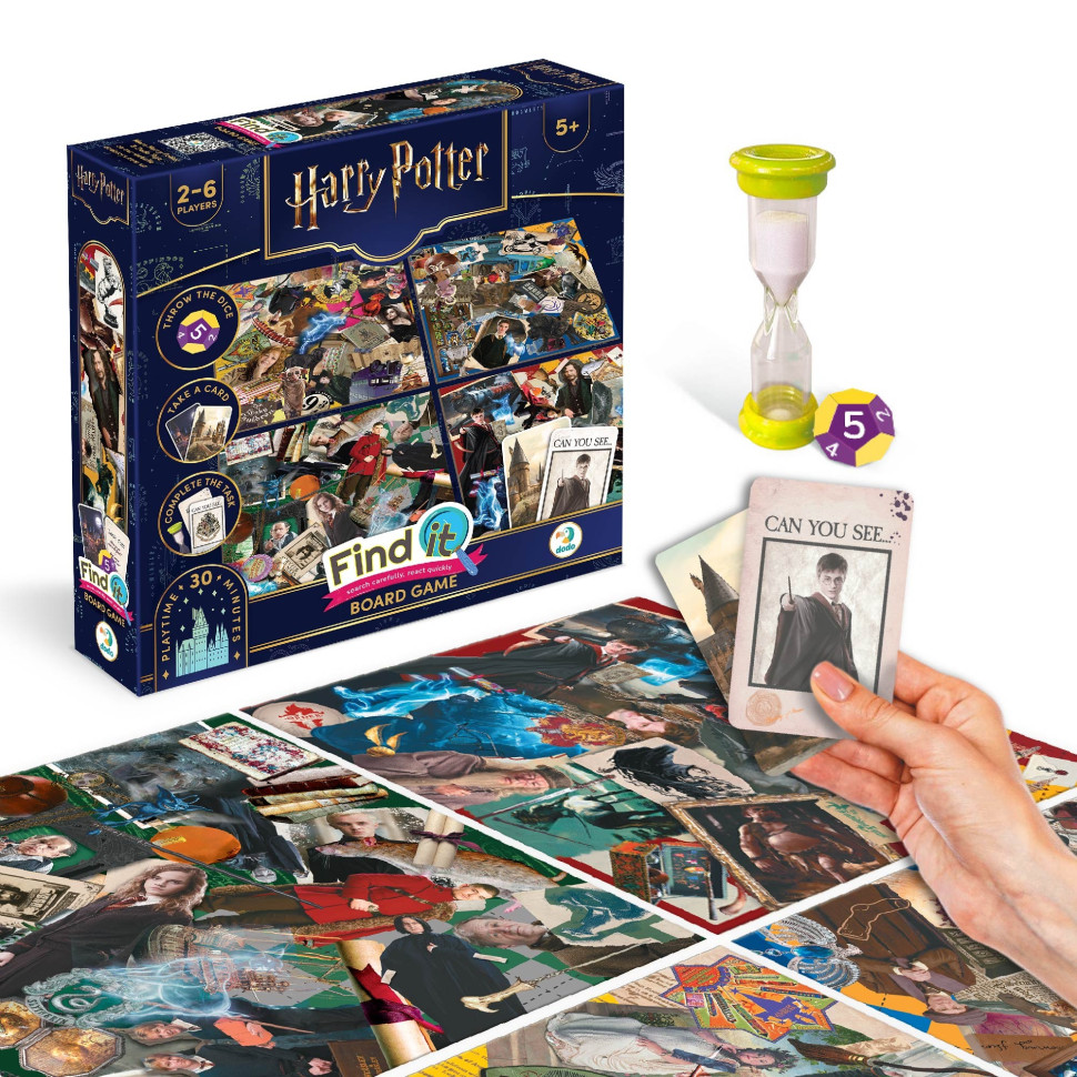 Дитяча настільна гра "Find it: Harry Potter" 200585 4 двосторонні поля 80 ігрових карток 2-6 гравців — фото 3
