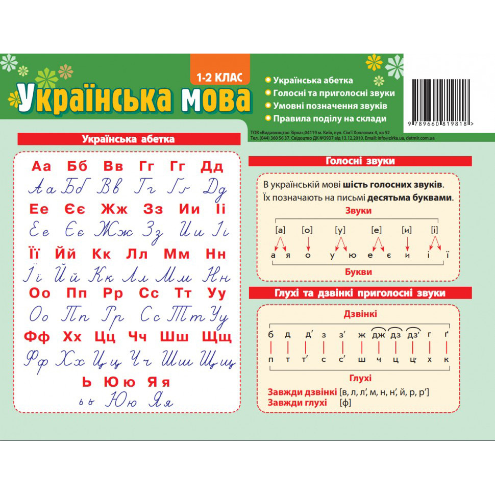 Картонка-підказка Азбука 1-2 кл. 66439 20х15 см — фото 3
