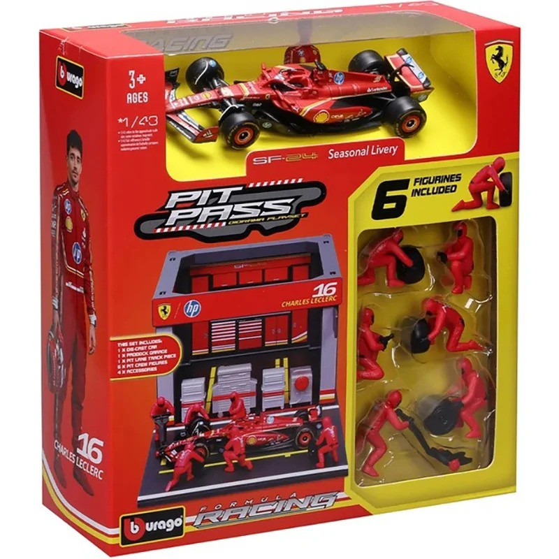 Ігровий набір Формула-1 "Pit Pass Ferrari SF-24" Bburago 18-36862 (#16) — фото 6
