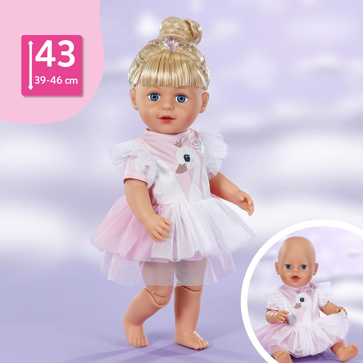 Одежда для куклы BABY born – Платье с Лебедем (43 cм) — фото 2