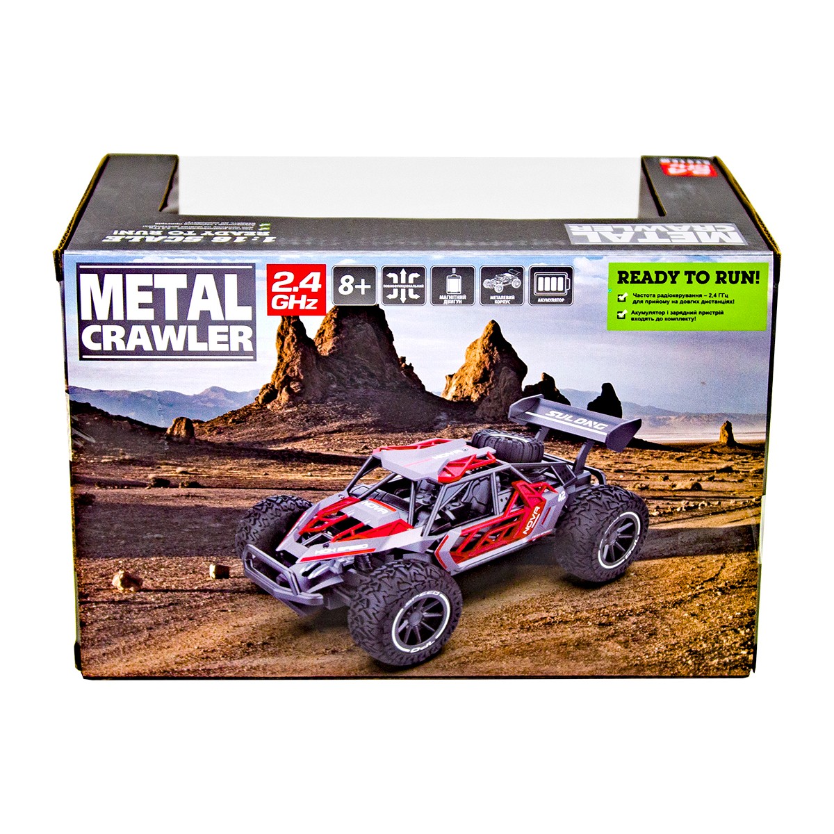 Автомобіль Metal Crawler з р/к - NOVA (сіро-червоний, метал. корпус, акум.3,7V, 1:16) — фото 5