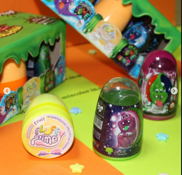 В'язка маса "3 в 1" Magnetic Slime, "Fluffy Slime", "Crazy Slime Fluoric" SLM-14-01U кольори в асортименті — фото 3