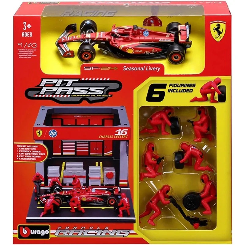 Ігровий набір Формула-1 "Pit Pass Ferrari SF-24" Bburago 18-36862 (#16) — фото 5