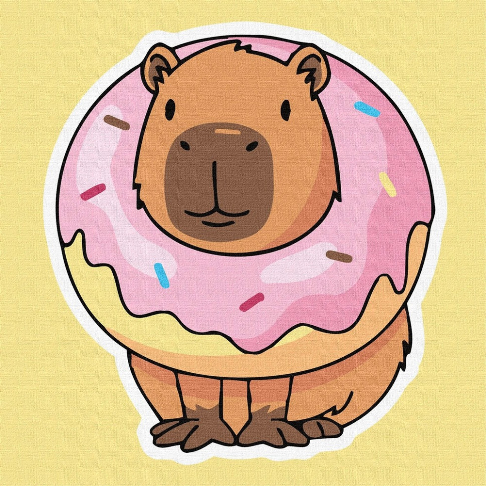 Картина за номерами "Солодкий капібара" ©art_selena_ua KHO6742, 30х30 см