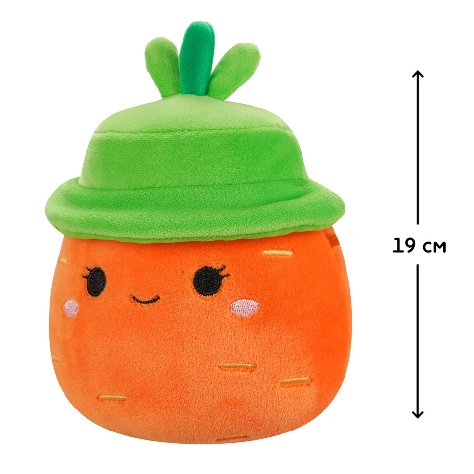 Дитяча м'яка іграшка Морквина Кароліна в капелюсі Squishmallows SQER01214, 19 см — фото 4