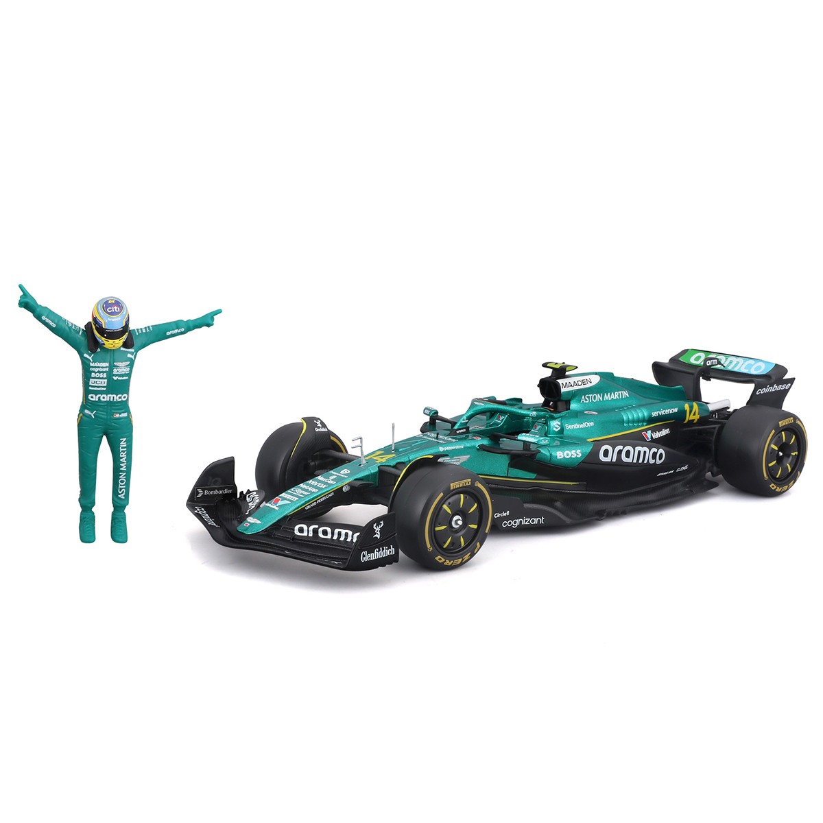 Автомодель с фигуркой – Aston Martin AMR25 (2025) (1:24) — фото 2