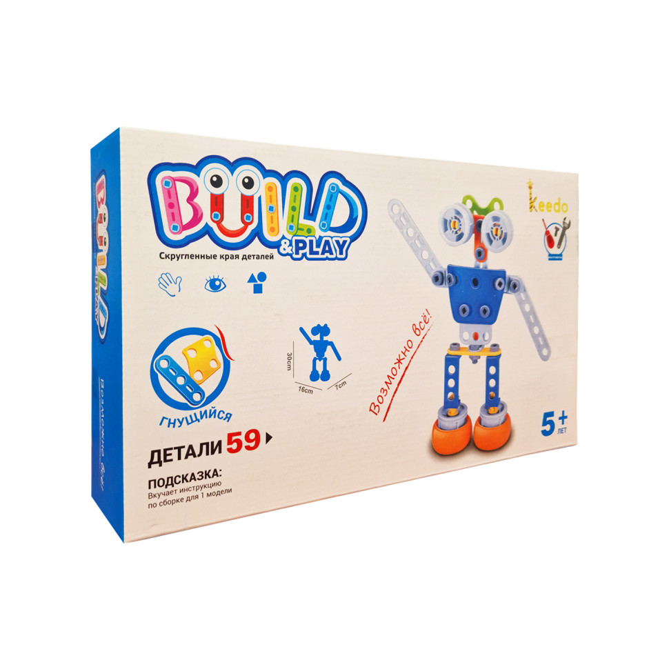 Конструктор дитячий Build&Play "Робот" Keedo J-7709, 59 елемента — фото 2