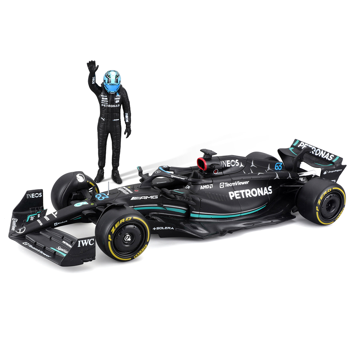 Автомодель з фігуркою - Mercedes-AMG F1 W14 E Performance (1:24) — фото 10