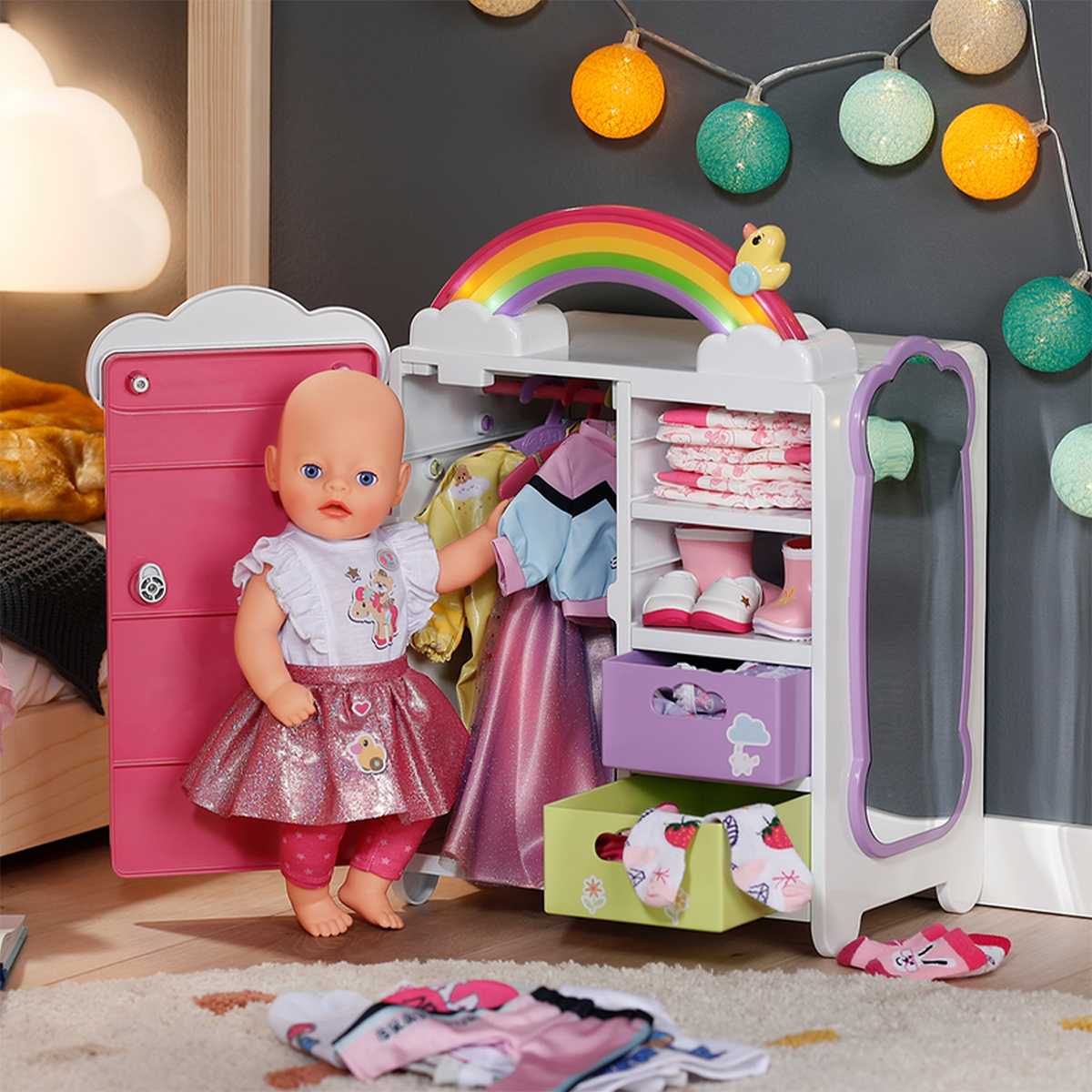Ігровий набір BABY born - Гардероб з Веселкою Та Качечкою (світло, звук) — фото 8